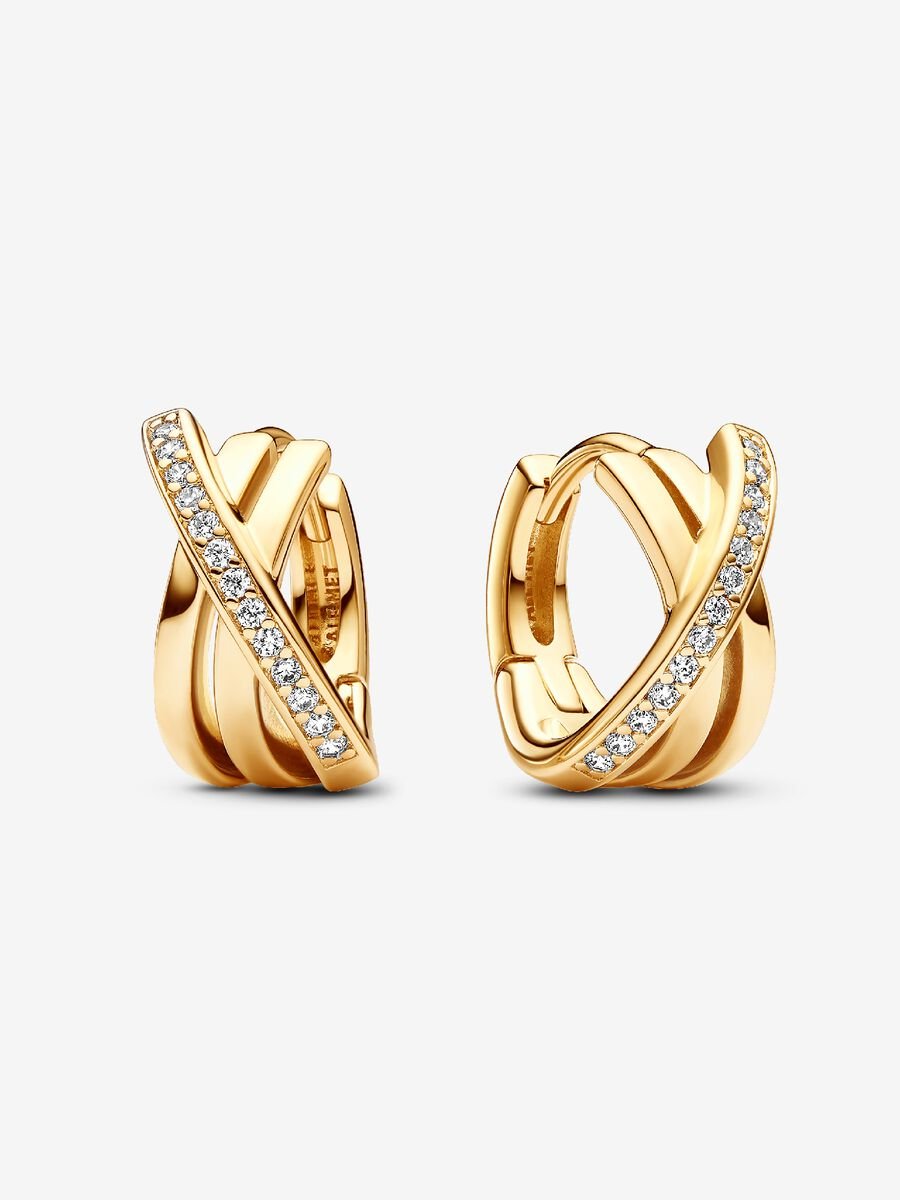 Argolas Crossover Pavé Revestimento de ouro 14k