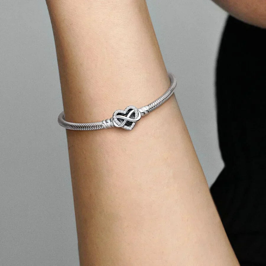 Pulseira Malha Snake Sparkling Infinity Heart