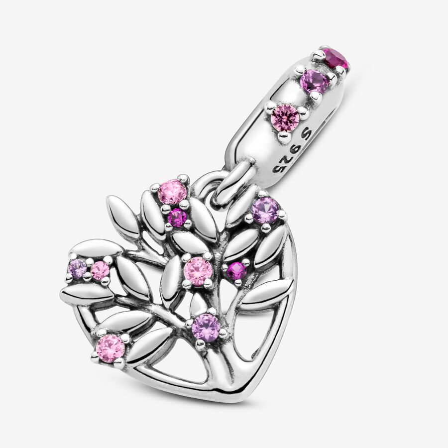 Conta Pendente Coração de Família Cor-de-Rosa
