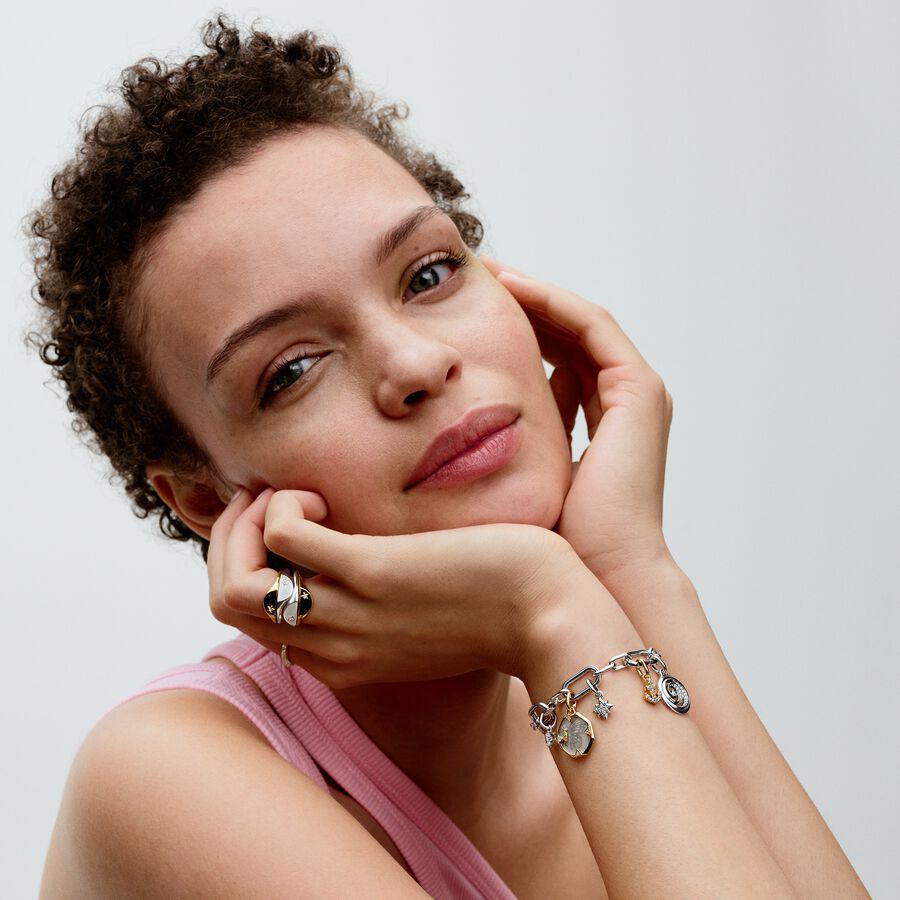 Anel Pandora ME Signet esmaltado e estrela