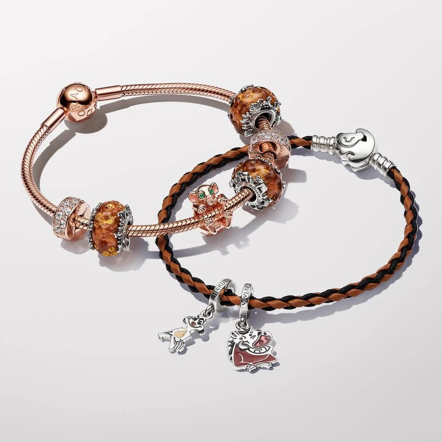Pulseira em couro com fecho Pandora Moments Disney O Rei Leão