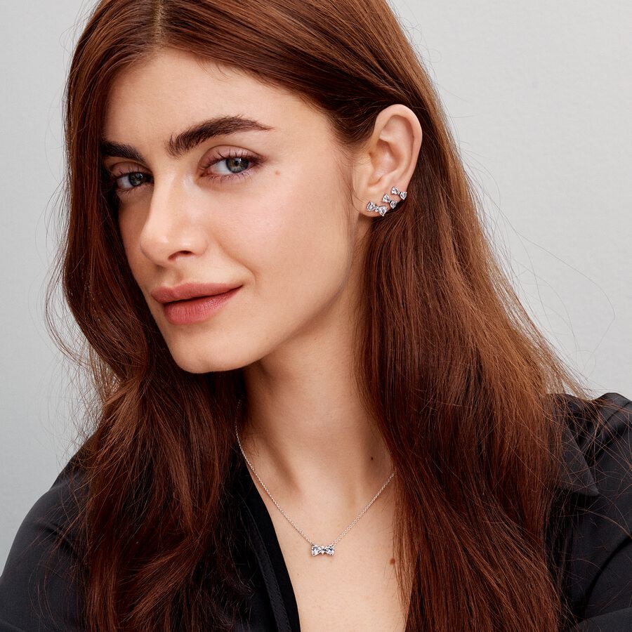 Brincos Espigão Laço Brilhante