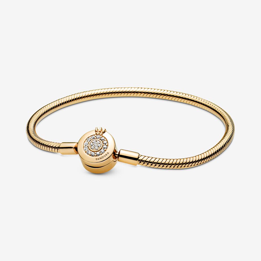 Pulseira Snake "O" Coroado Brilhante Pandora Moments