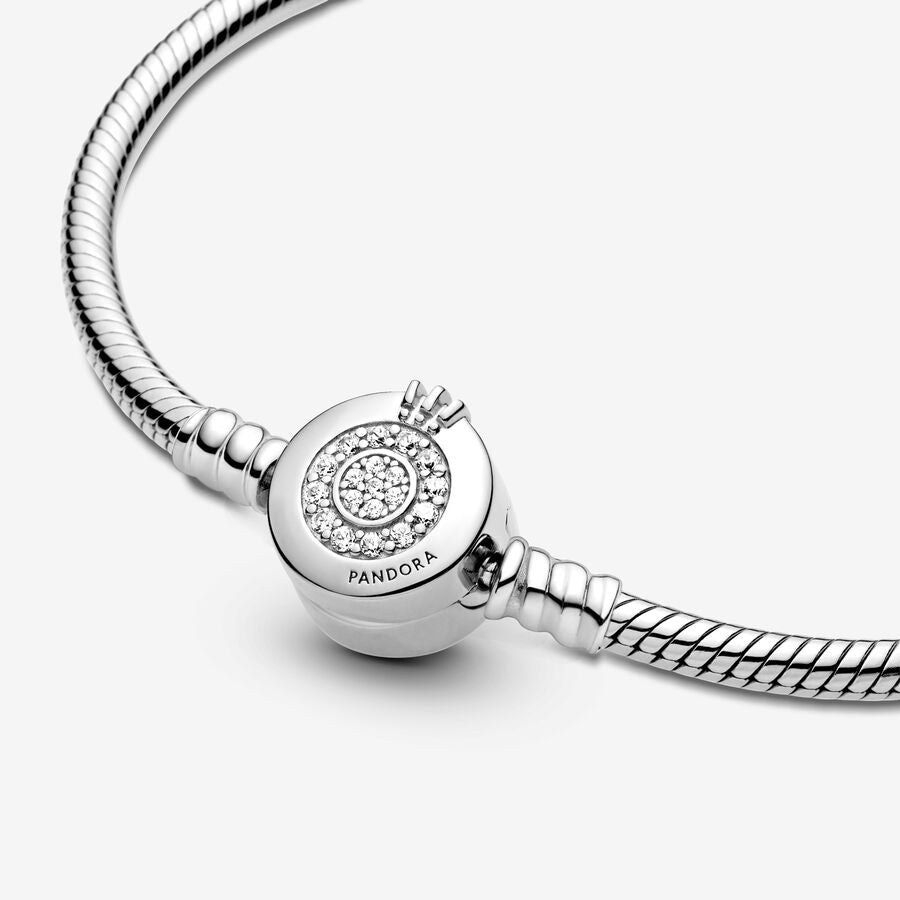 Pulseira Snake Pandora Moments fecho Coroa