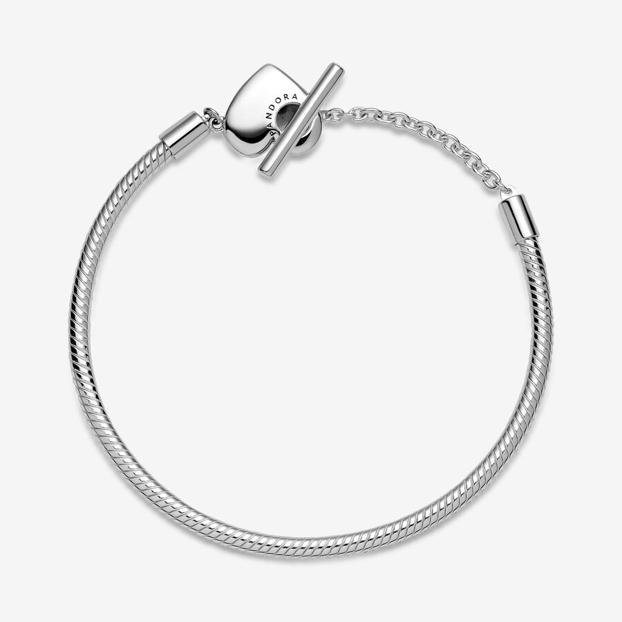 Pulseira com fecho em T Coração