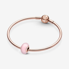 Conta Vidro Murano Rosa Mate