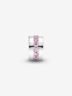 Clip Cor-de-Rosa Brilhante Prata