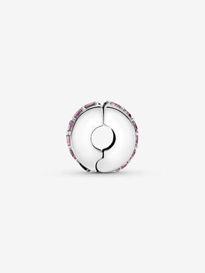 Clip Cor-de-Rosa Brilhante Prata