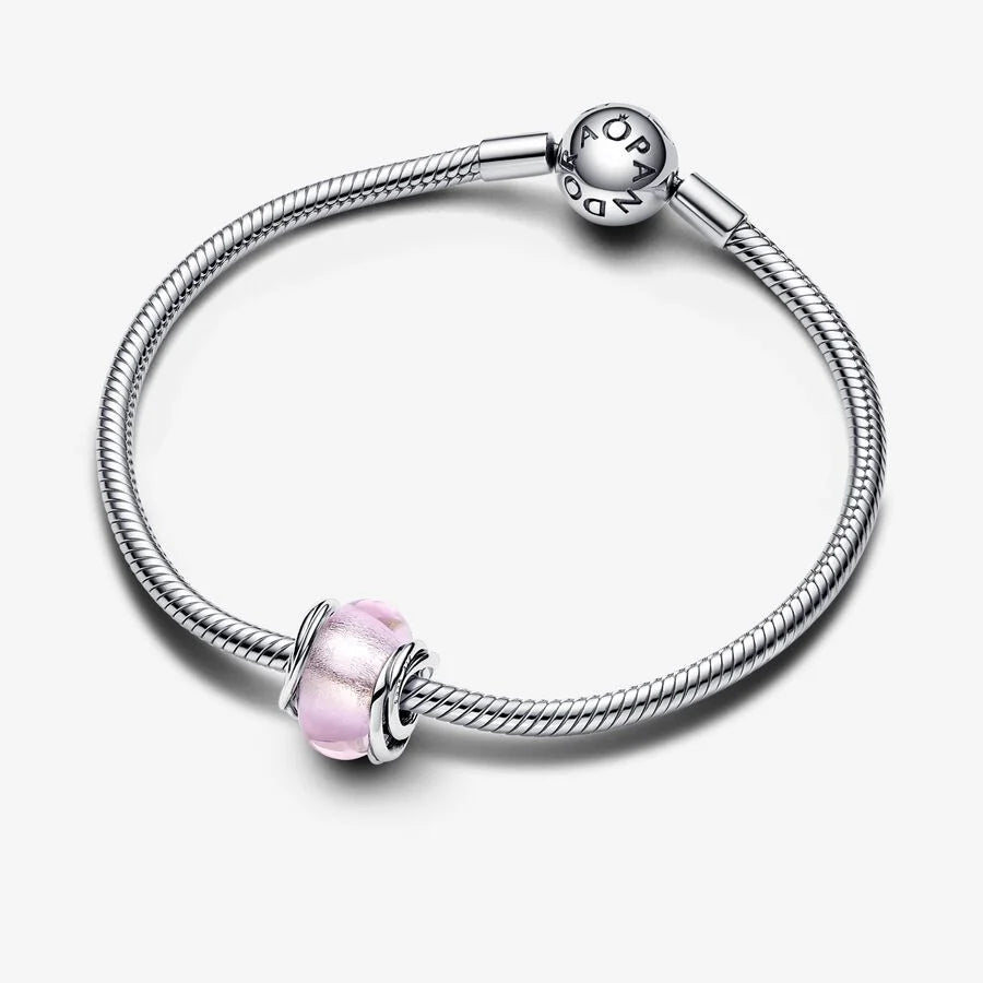Conta Murano Cor-de-rosa com Círculo