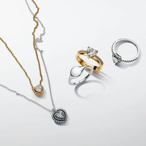 Colar Sparkling Heart Halo Pendant